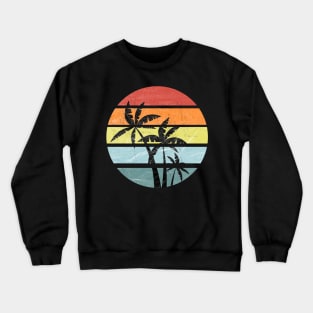 Retro Palm Tree Vintage Surf Tropical Gift Design Crewneck Sweatshirt